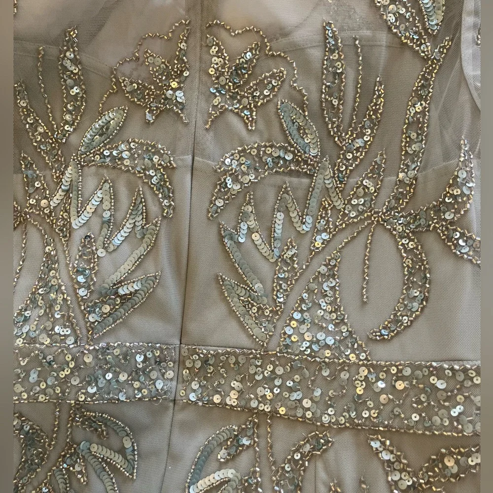 Adrianna Papell Frosted Sage Embellished Dress - Picture 8 of 8
